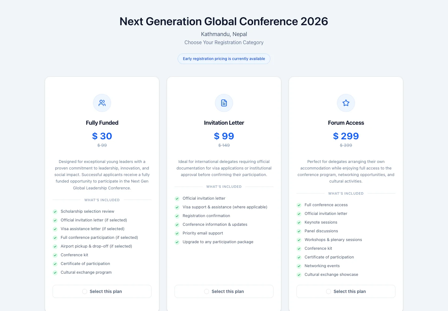 NextGen Registration public website