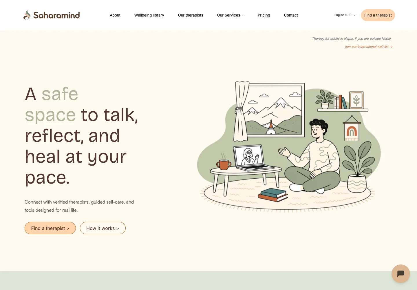 Sahara Mind website preview